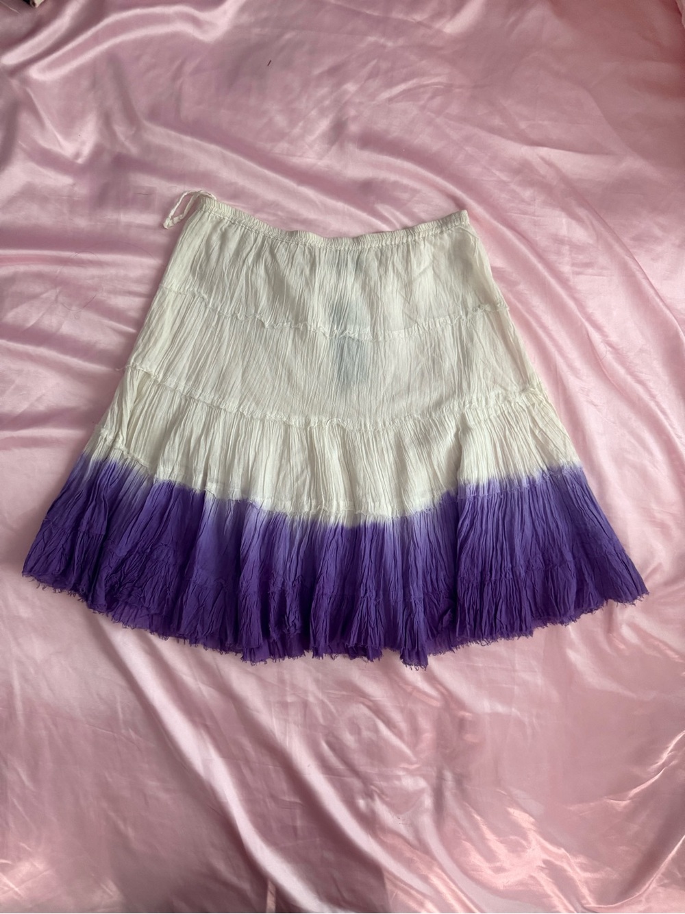 etc. Cotton Mini Skirt in Purple & White Size Large NWT